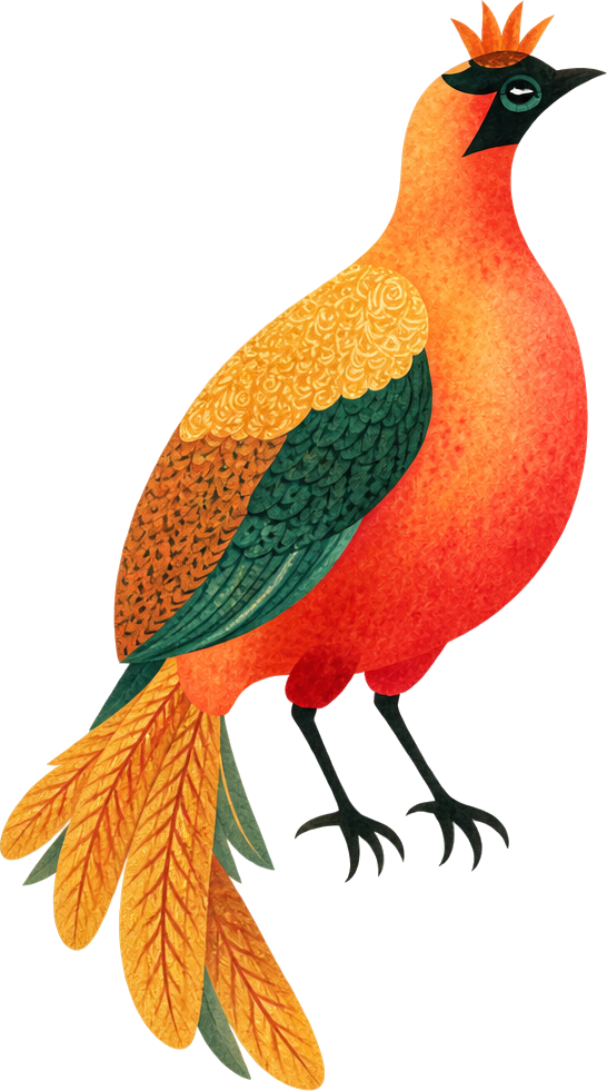 Illustrated bird